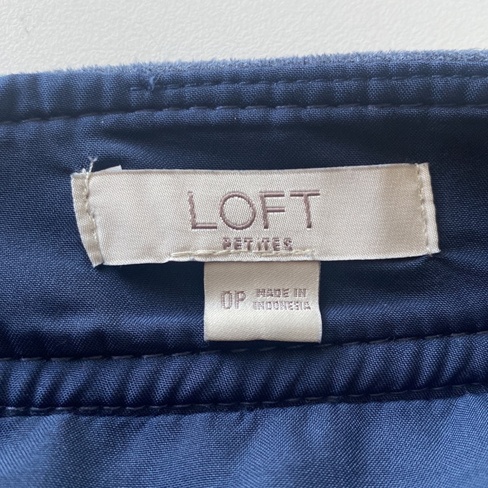 Loft faux suede Gray/blue skirt 0P - Picture 3 of 4
